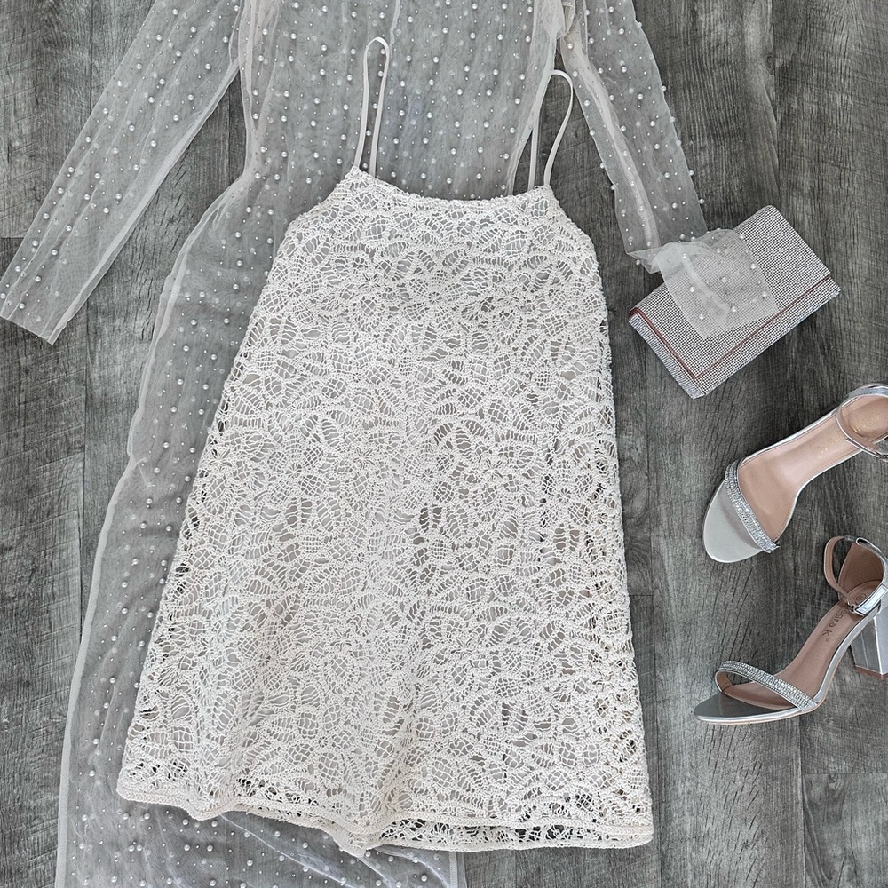 ZARA STRAPPY CROCHET MINI DRESS 7901/153/712 Size S